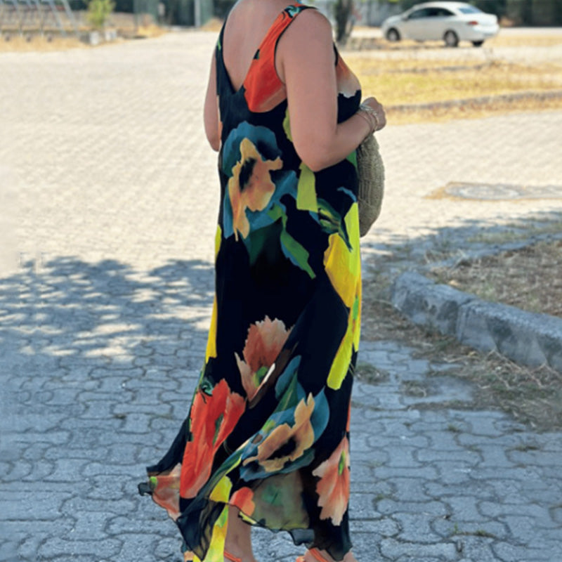 Maren™ - Robe Évasée Sans Manches à Imprimé Floral