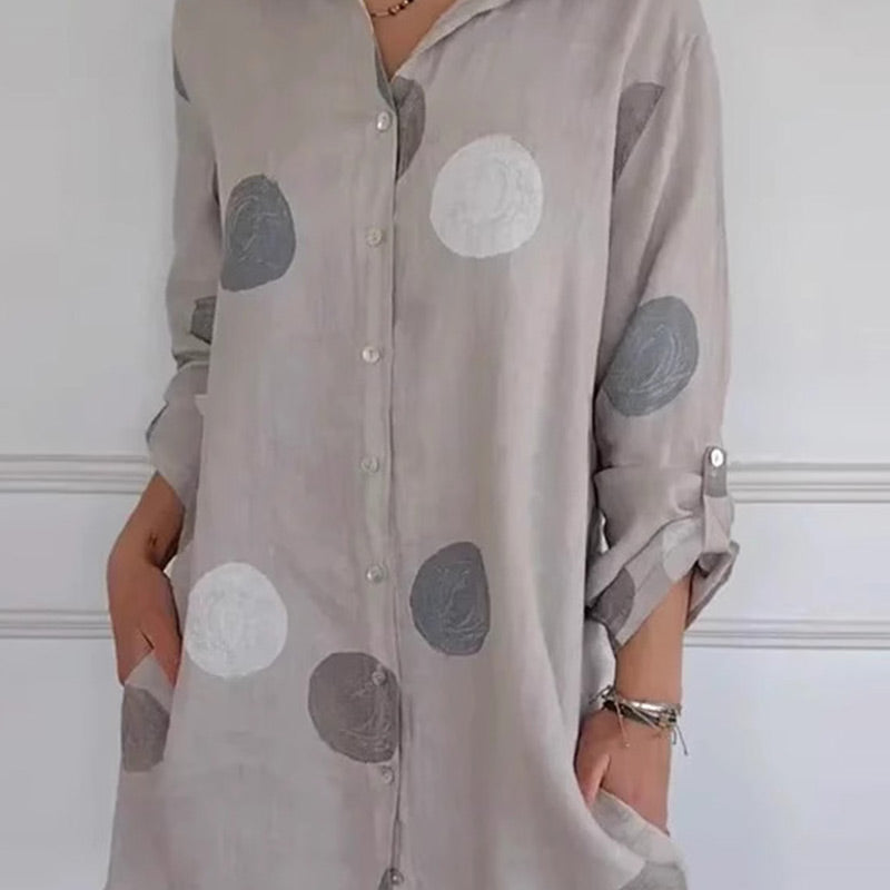 Melina™ - Robe Chemise Imprimée Décontractée avec Boutonnage pour Femmes