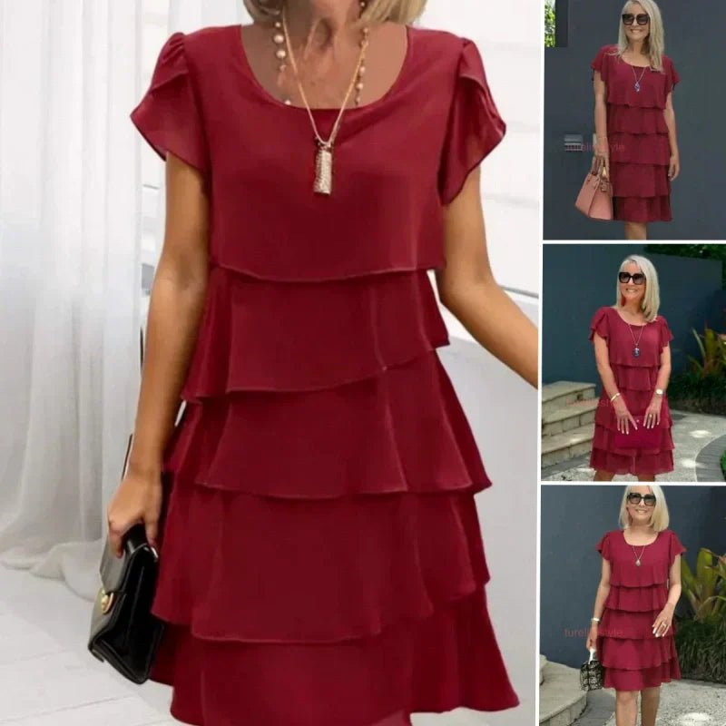 Kiki™ - Robe Femme à Découpe Ondulée et Volants