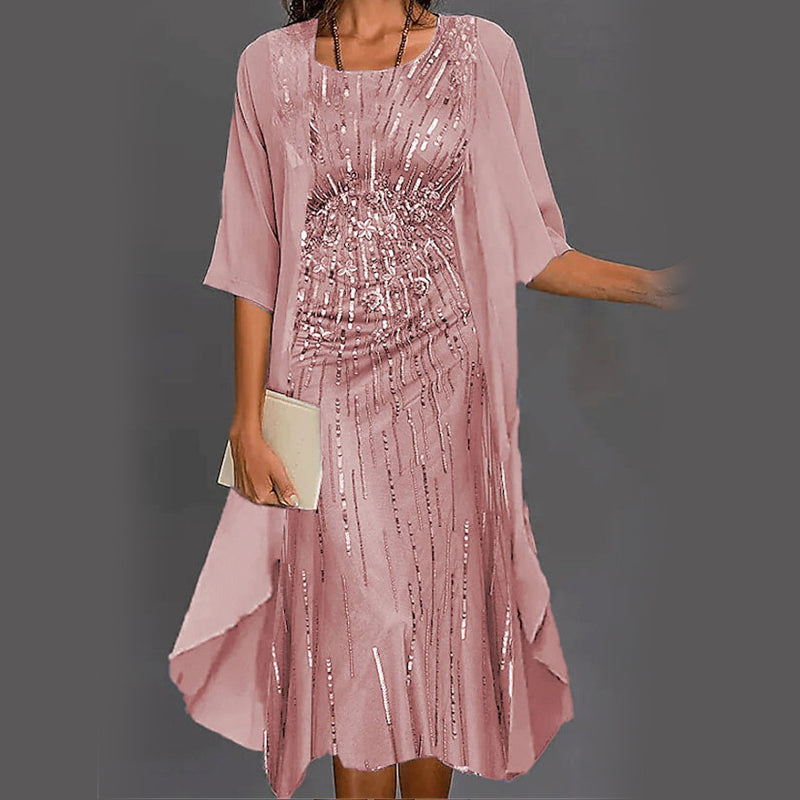 Eleny™ - Ensemble élégant de robe en chiffon floral en deux parties