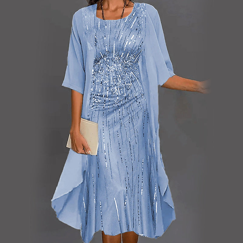 Eleny™ - Ensemble élégant de robe en chiffon floral en deux parties