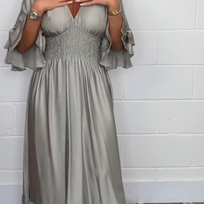 Sybille™ - Robe Évasée à Volants et Taille Haute