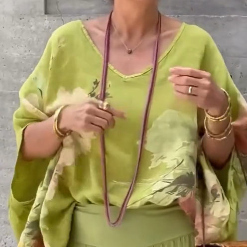 Régine™ - Ensemble 2 Pièces en Chiffon Imprimé Ample