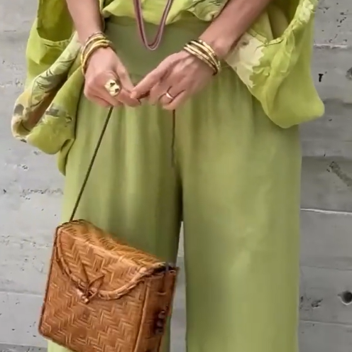 Régine™ - Ensemble 2 Pièces en Chiffon Imprimé Ample