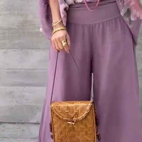 Régine™ - Ensemble 2 Pièces en Chiffon Imprimé Ample