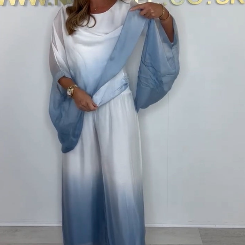 Kyra™ - Ensemble Dip Dye avec Haut Fluide et Pantalon Large