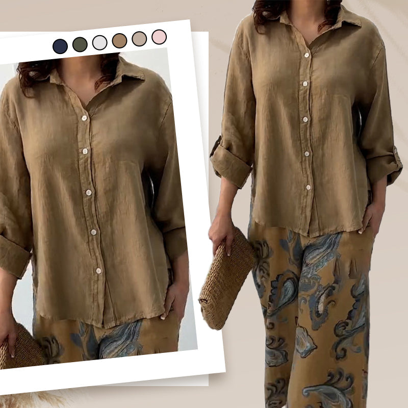 Penelope™ - Ensemble Deux Pièces Cardigan et Pantalon Taille Haute