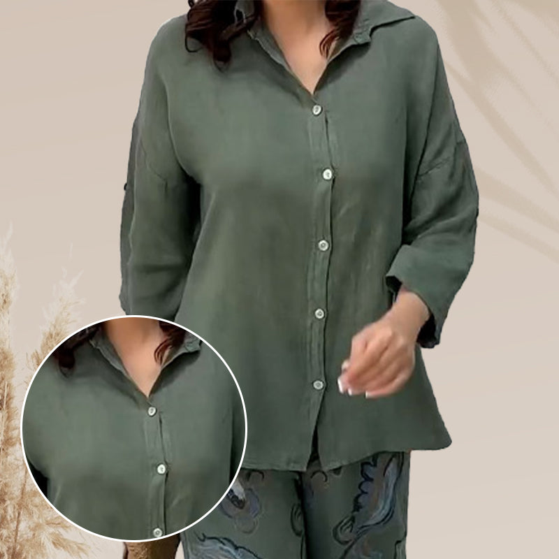 Penelope™ - Ensemble Deux Pièces Cardigan et Pantalon Taille Haute