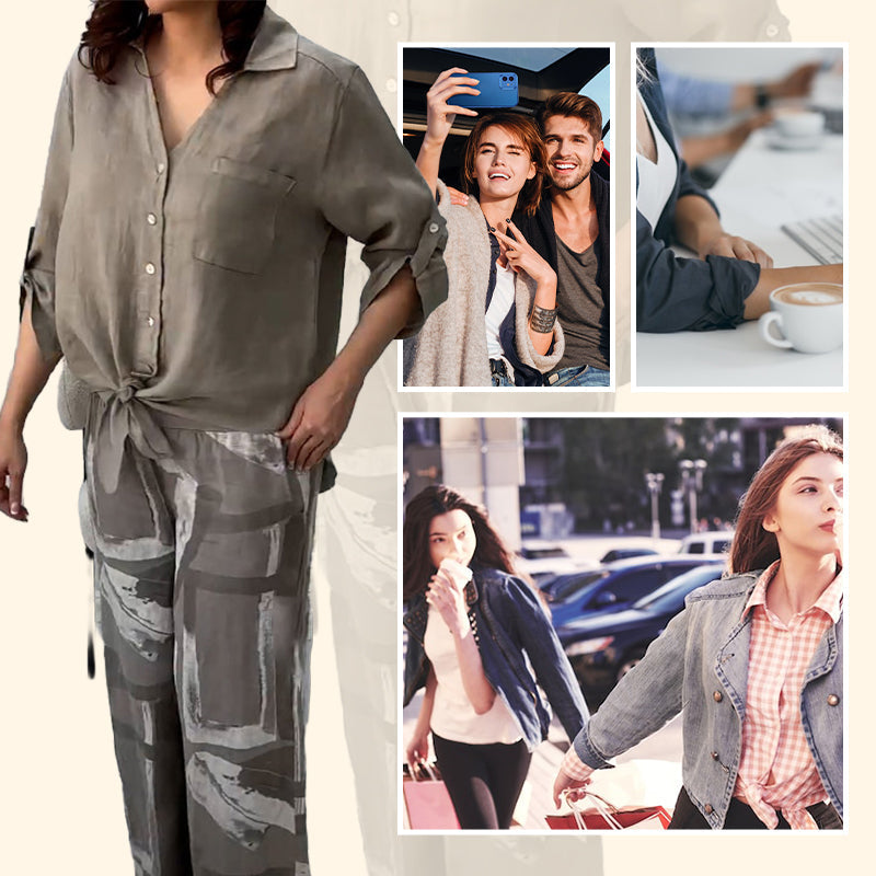 Penelope™ - Ensemble Deux Pièces Cardigan et Pantalon Taille Haute