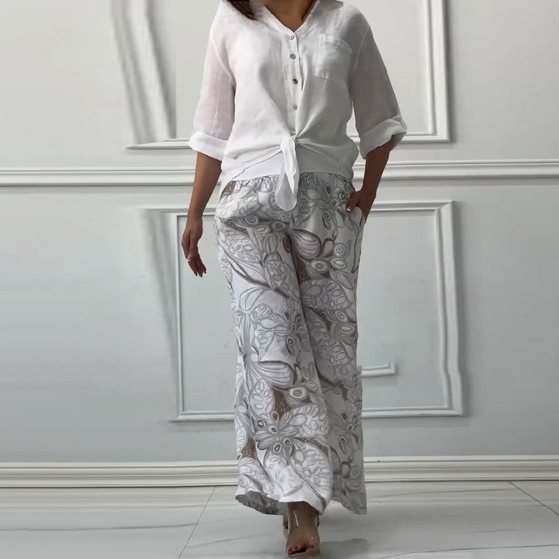 Penelope™ - Ensemble Deux Pièces Cardigan et Pantalon Taille Haute