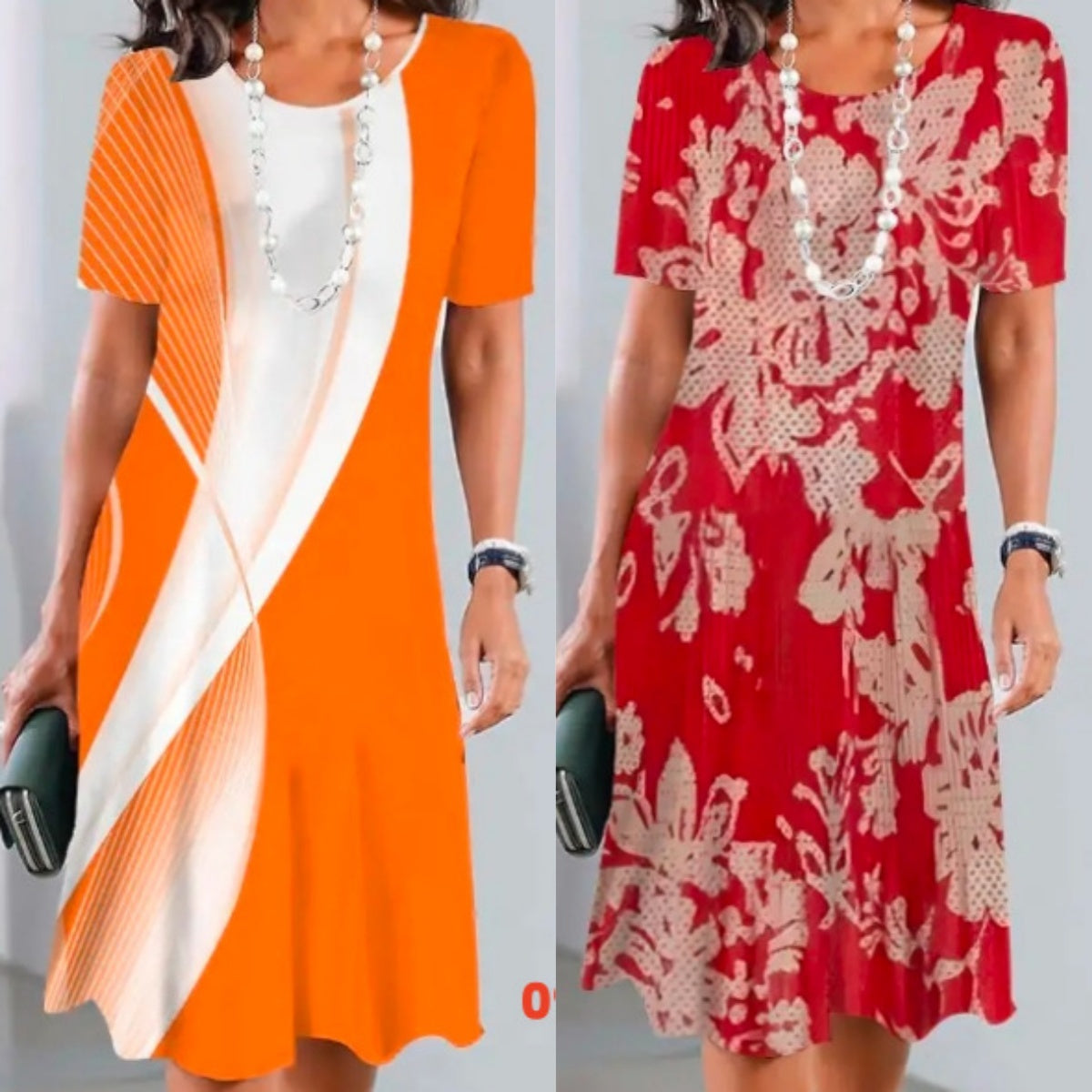 Dalia™ - Robe Plissée Femme avec Blocs de Couleurs
