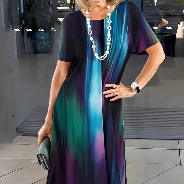 Dalia™ - Robe Plissée Femme avec Blocs de Couleurs