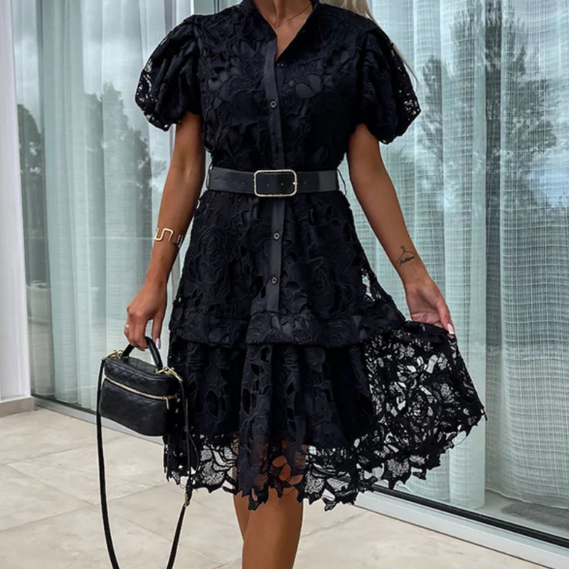 Nikita™ - Robe rétro à manches courtes en dentelle creuse pour femme