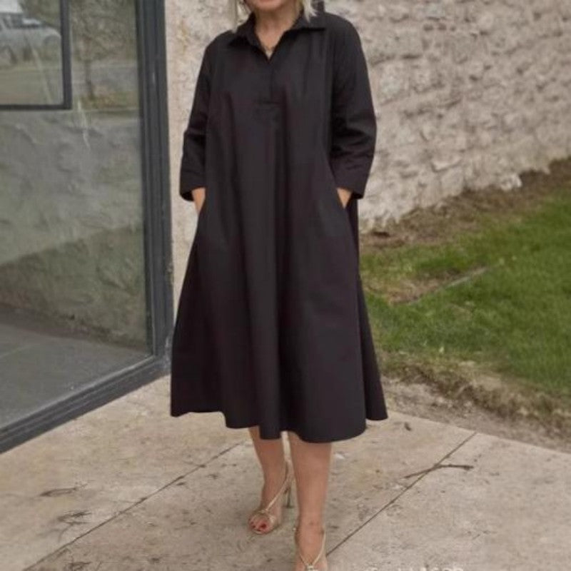 Kaela™ - Robe Décontractée Unie pour Femmes avec Poches Pratiques