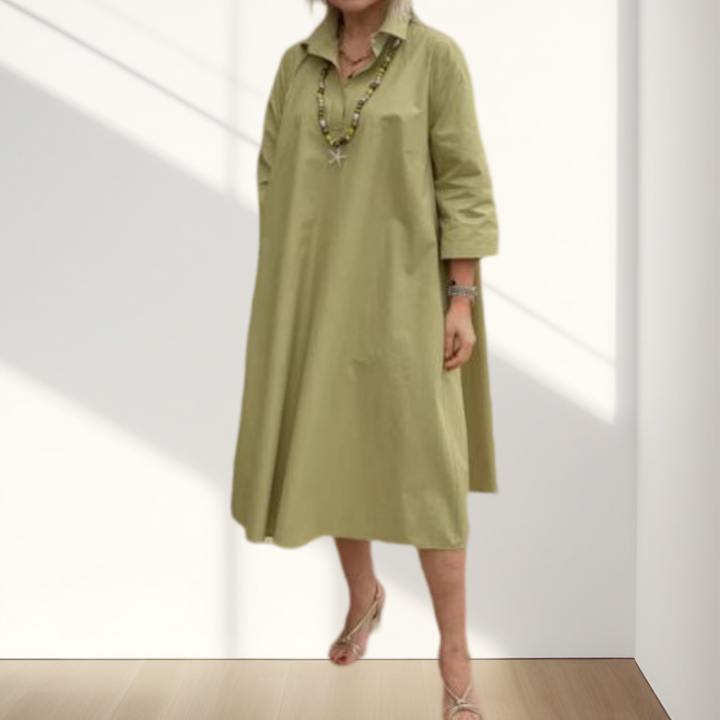Kaela™ - Robe Décontractée Unie pour Femmes avec Poches Pratiques