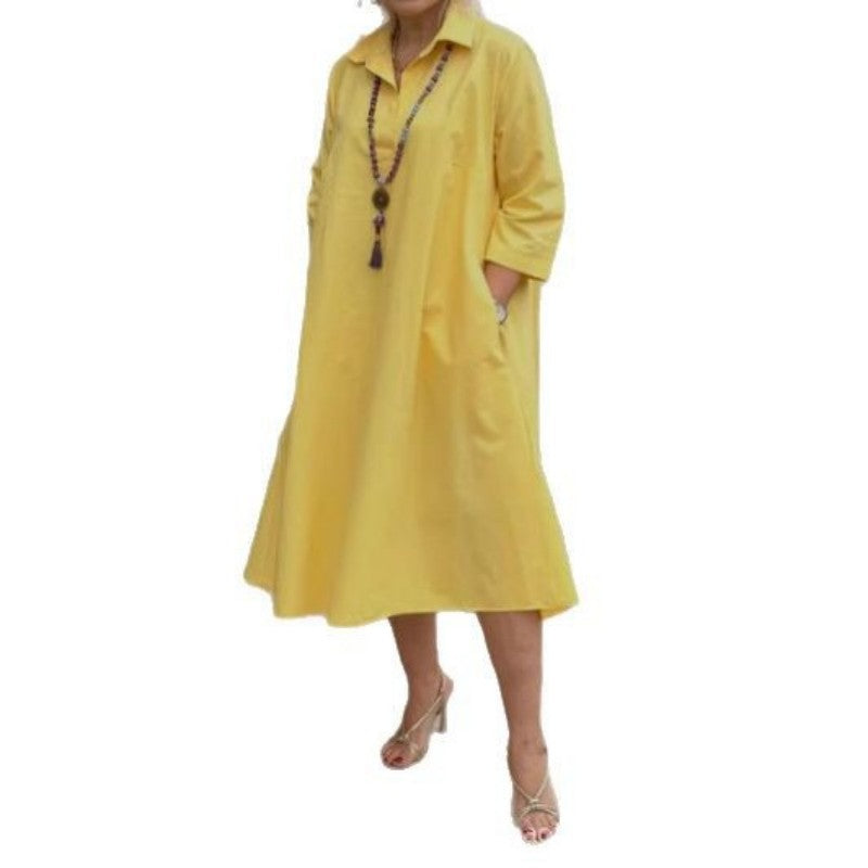 Kaela™ - Robe Décontractée Unie pour Femmes avec Poches Pratiques