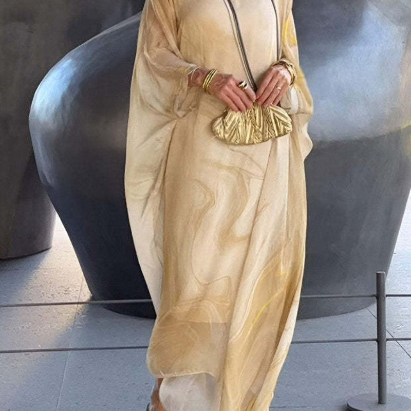 Lenora™ - Robes élégantes en chiffon marbré avec impression