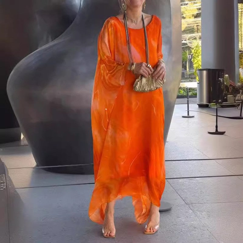 Lenora™ - Robes élégantes en chiffon marbré avec impression