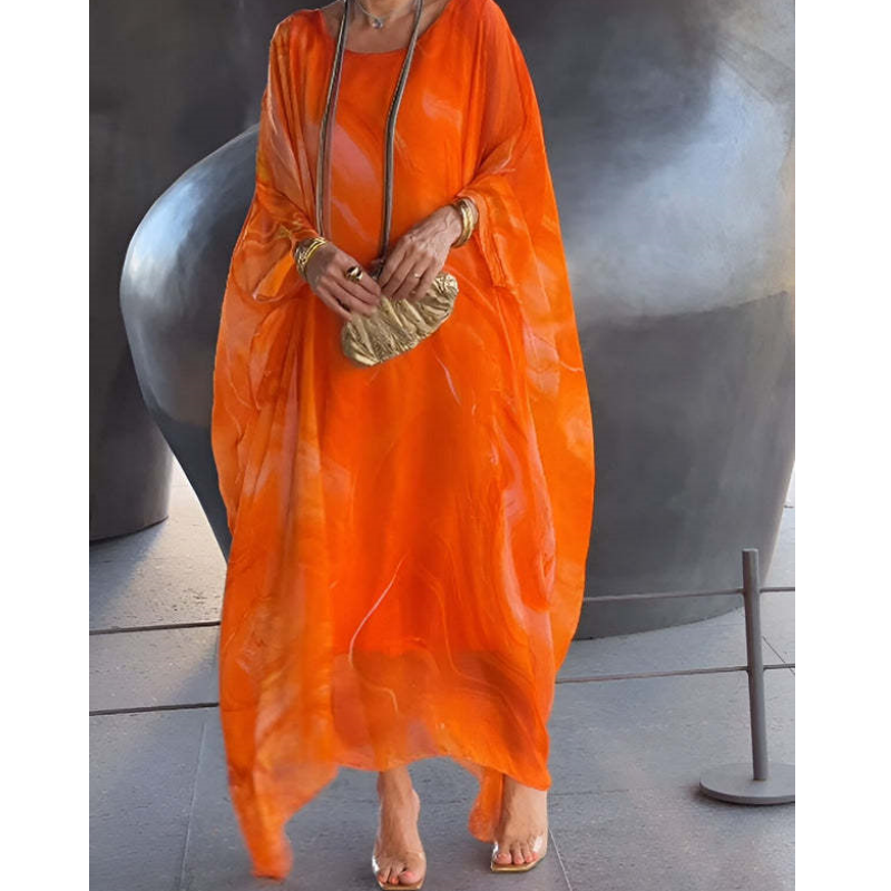 Lenora™ - Robes élégantes en chiffon marbré avec impression
