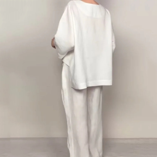 Viviette™ - Ensemble Élégant en Coton et Lin pour Femme – 2 Pièces
