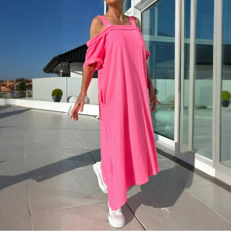 Phaedra™ - Robe maxi femme élégante et confortable à épaules dénudées