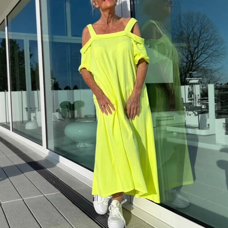 Phaedra™ - Robe maxi femme élégante et confortable à épaules dénudées