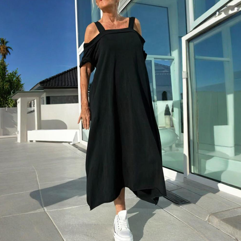 Phaedra™ - Robe maxi femme élégante et confortable à épaules dénudées