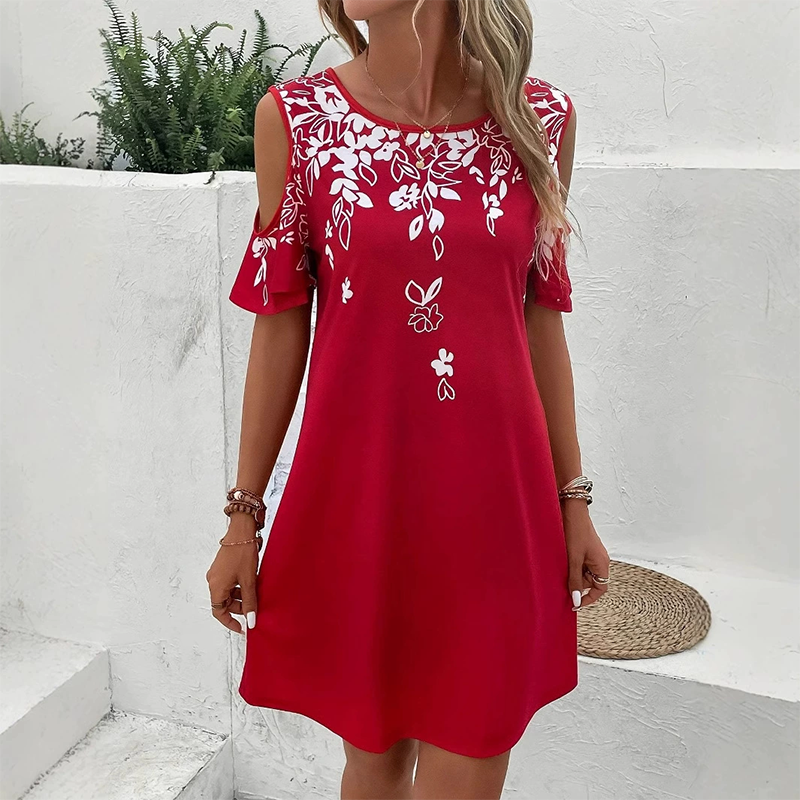 Elanora™ - Robe à bretelles avec imprimé floral et manches découpées