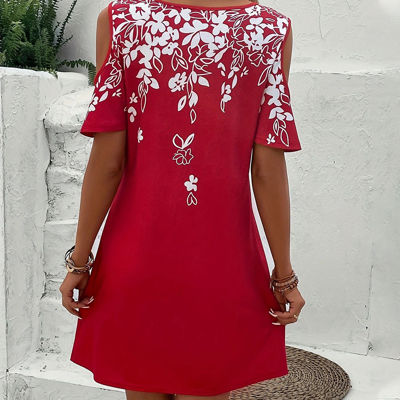 Elanora™ - Robe à bretelles avec imprimé floral et manches découpées