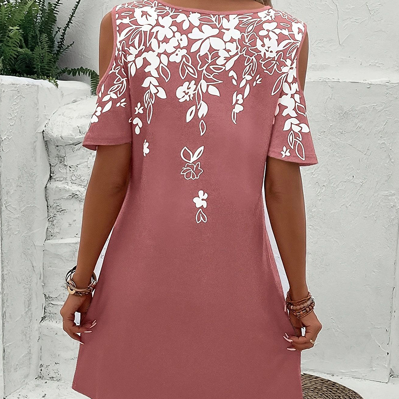 Elanora™ - Robe à bretelles avec imprimé floral et manches découpées