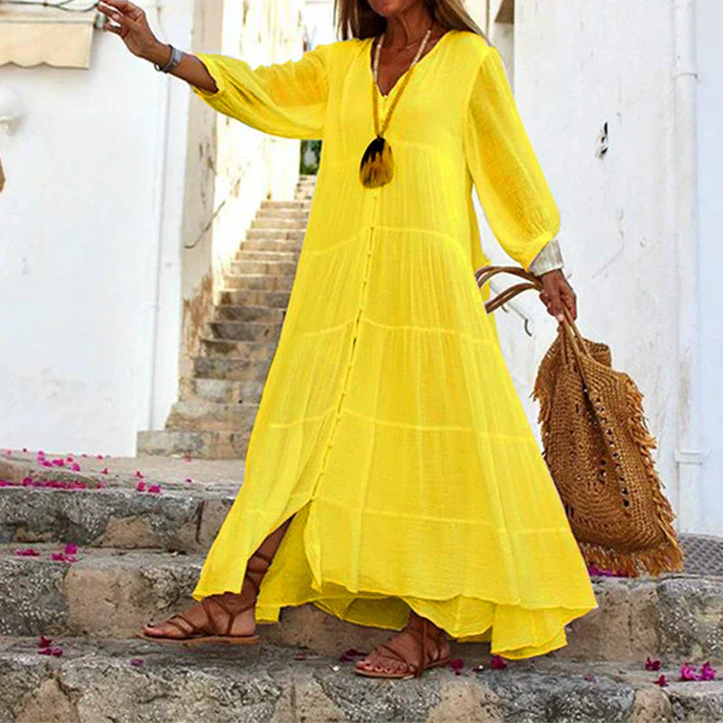 Lunariah™ - Robe maxi à décolleté en V pour femmes