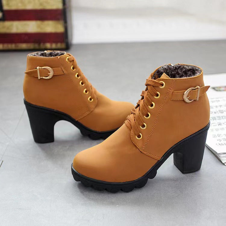 Noralyn™ - Bottes femme à talon épais avec semelle antidérapante