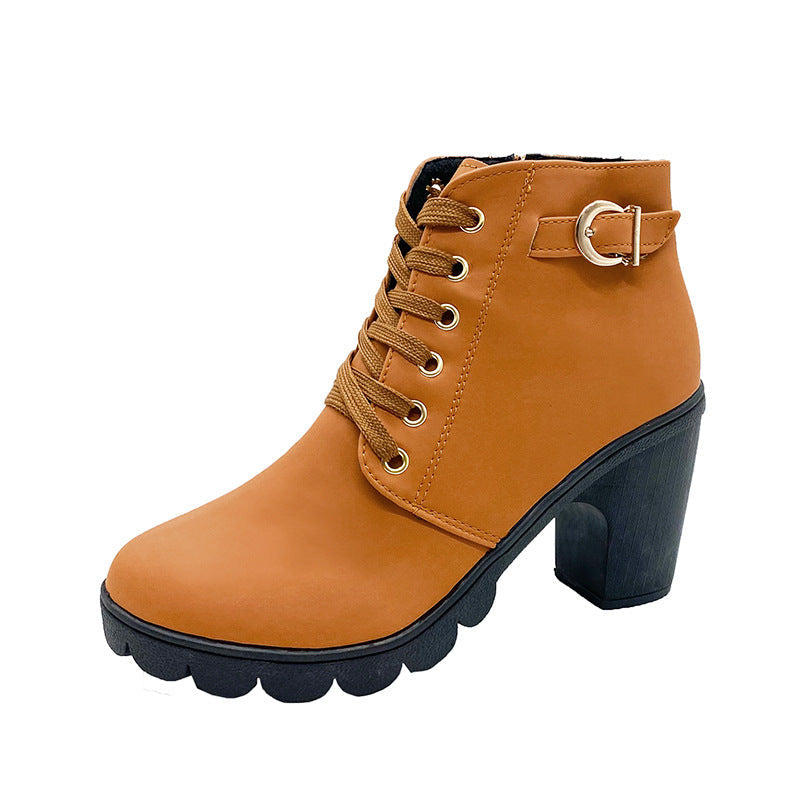 Noralyn™ - Bottes femme à talon épais avec semelle antidérapante