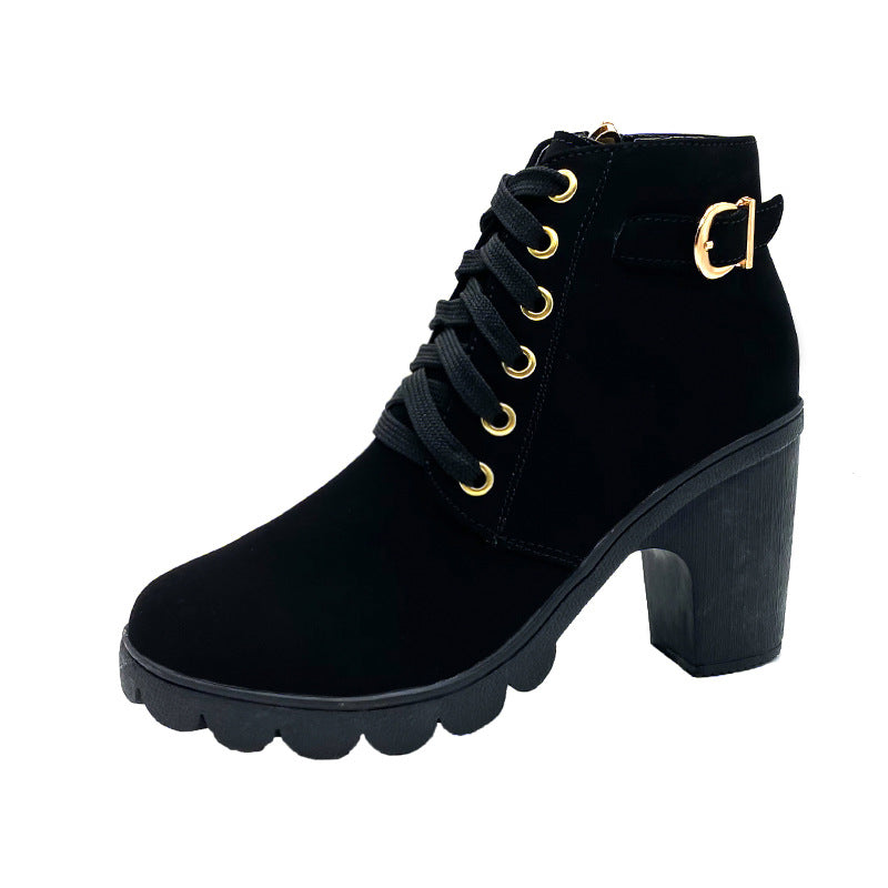 Noralyn™ - Bottes femme à talon épais avec semelle antidérapante