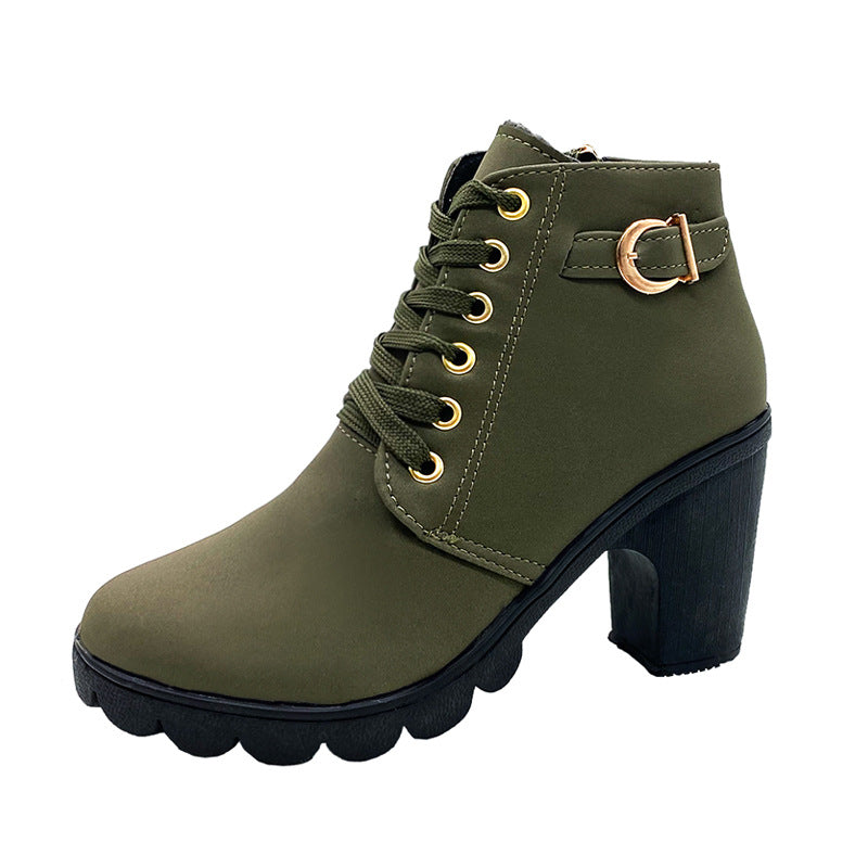 Noralyn™ - Bottes femme à talon épais avec semelle antidérapante