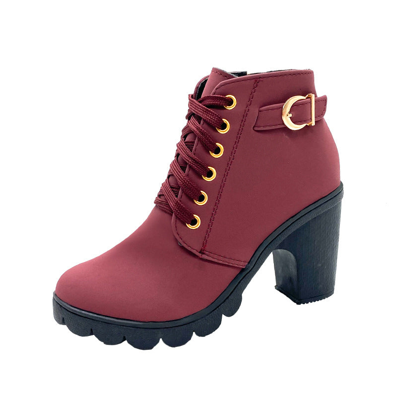 Noralyn™ - Bottes femme à talon épais avec semelle antidérapante