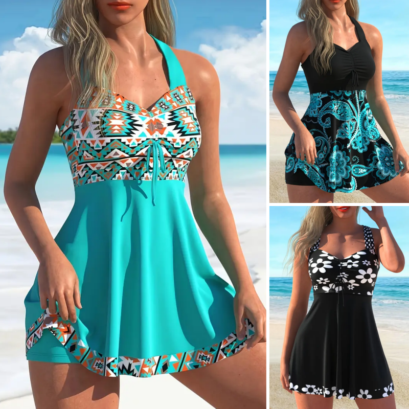 Jorixa™ - Maillot de bain robe femme gainante avec short intégré élégant