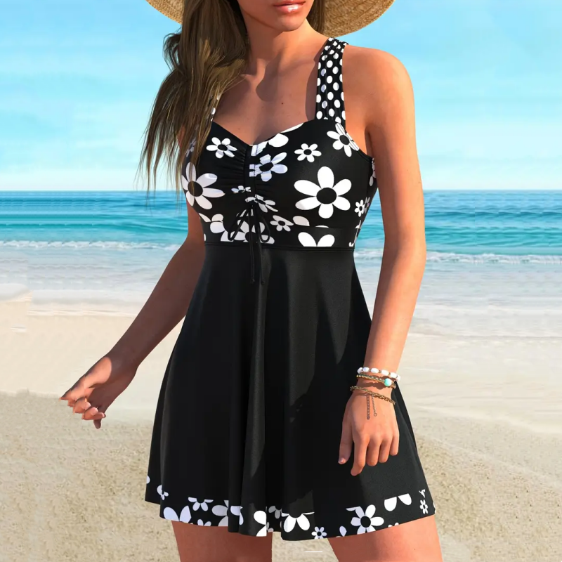 Jorixa™ - Maillot de bain robe femme gainante avec short intégré élégant