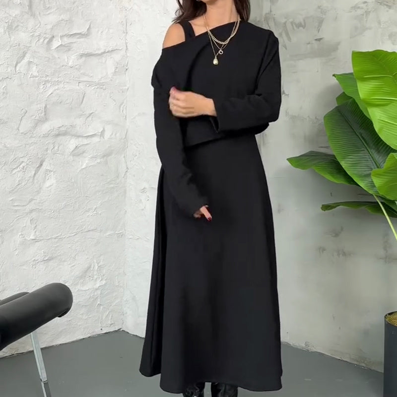 Kalissavine - Ensemble Tricoté Deux Pièces Femme – Robe Midi & Top Court Élégant