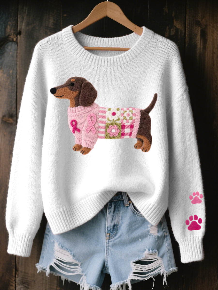 Avelynesse - Pull Teckel Doux au Charme Artisanal