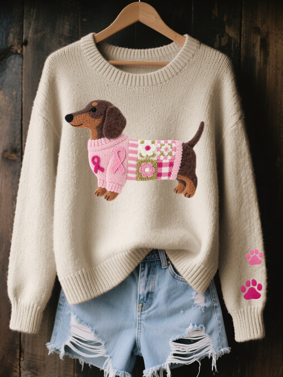 Avelynesse - Pull Teckel Doux au Charme Artisanal