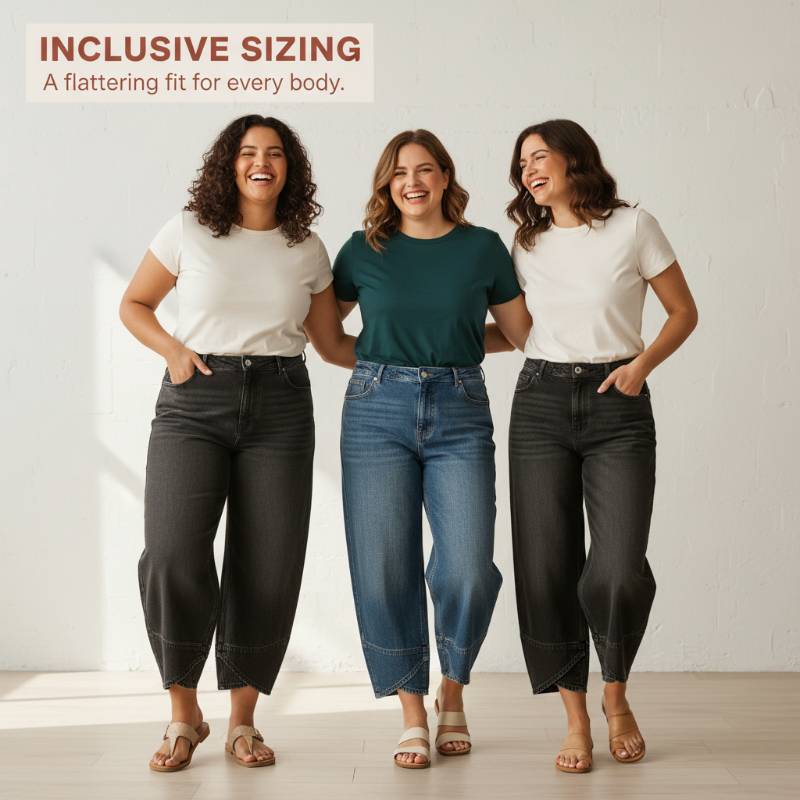 Havina™ - Jean Large Croisé Moderne Pour Femme
