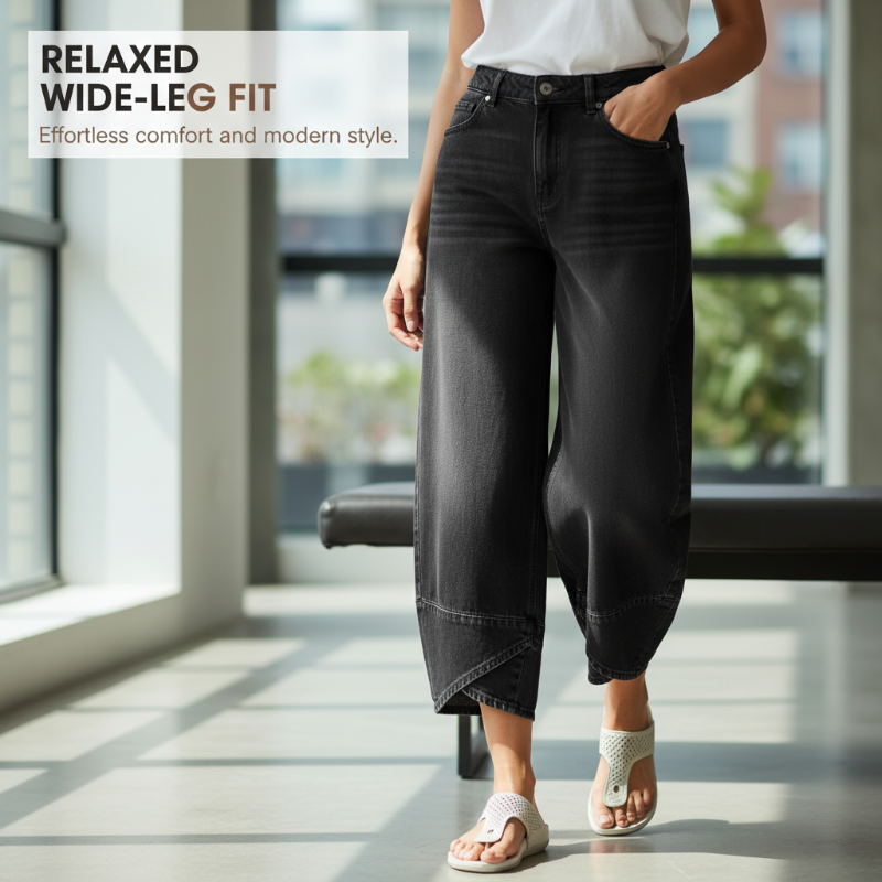 Havina™ - Jean Large Croisé Moderne Pour Femme