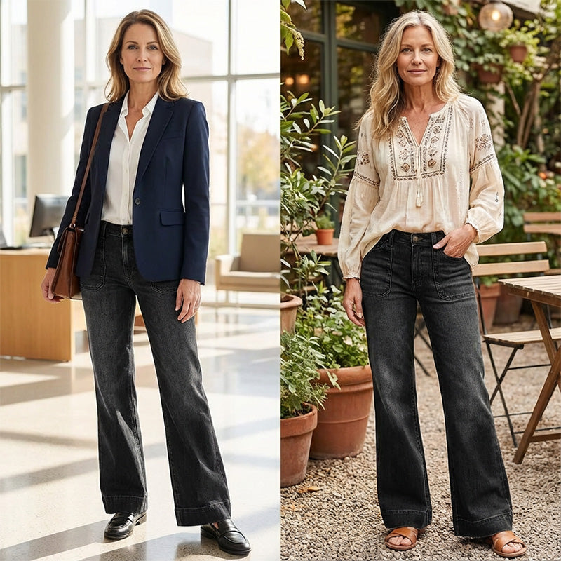 Aurevia™ - Jean Large Style Vintage Femme