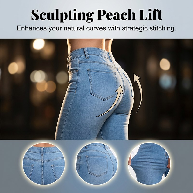 Evarixa™ - Jean Femme Taille Haute Évasé Coupe Flatteuse Silhouette Allongée