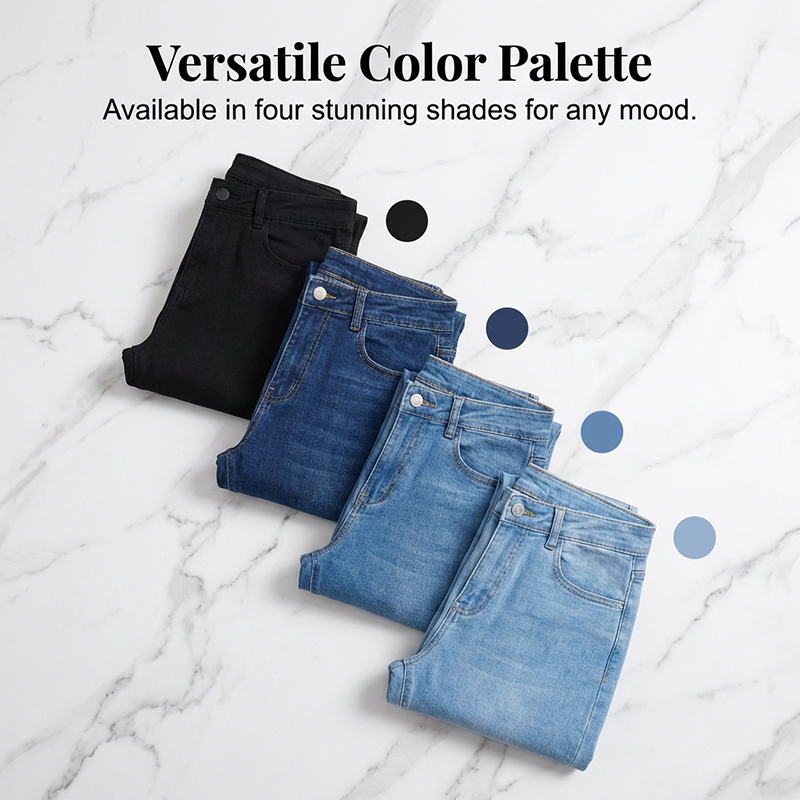 Evarixa™ - Jean Femme Taille Haute Évasé Coupe Flatteuse Silhouette Allongée