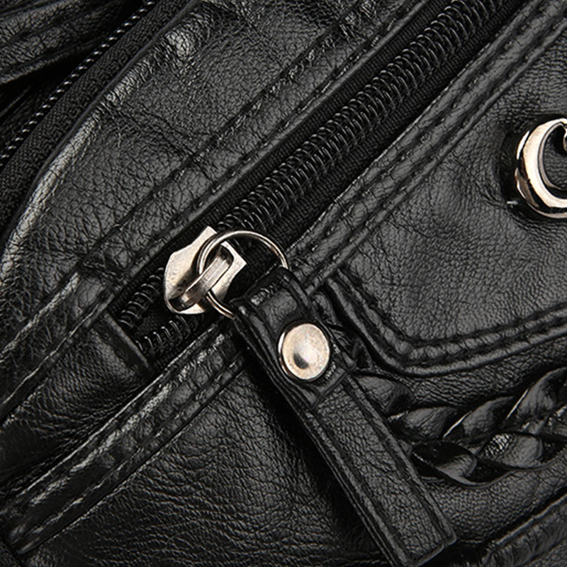 Quixelle™ - Sac bandoulière femme en cuir PU souple avec multiples poches