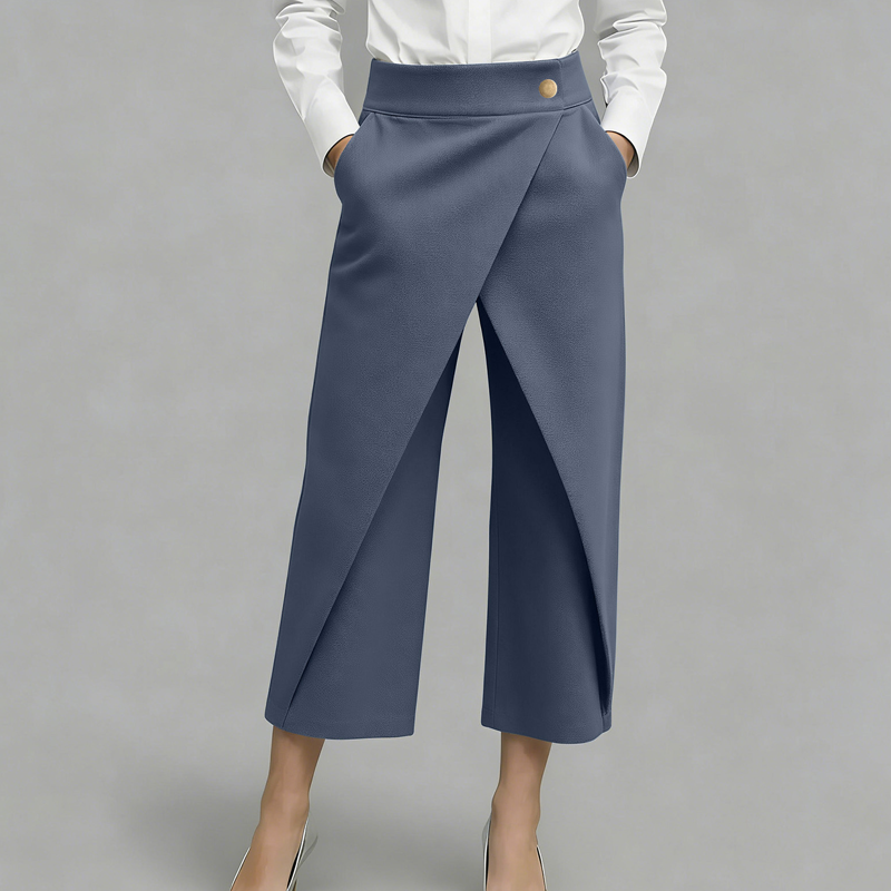 Sorelia - Pantalon jupe femme effet portefeuille avec poches