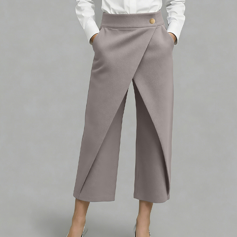 Sorelia - Pantalon jupe femme effet portefeuille avec poches