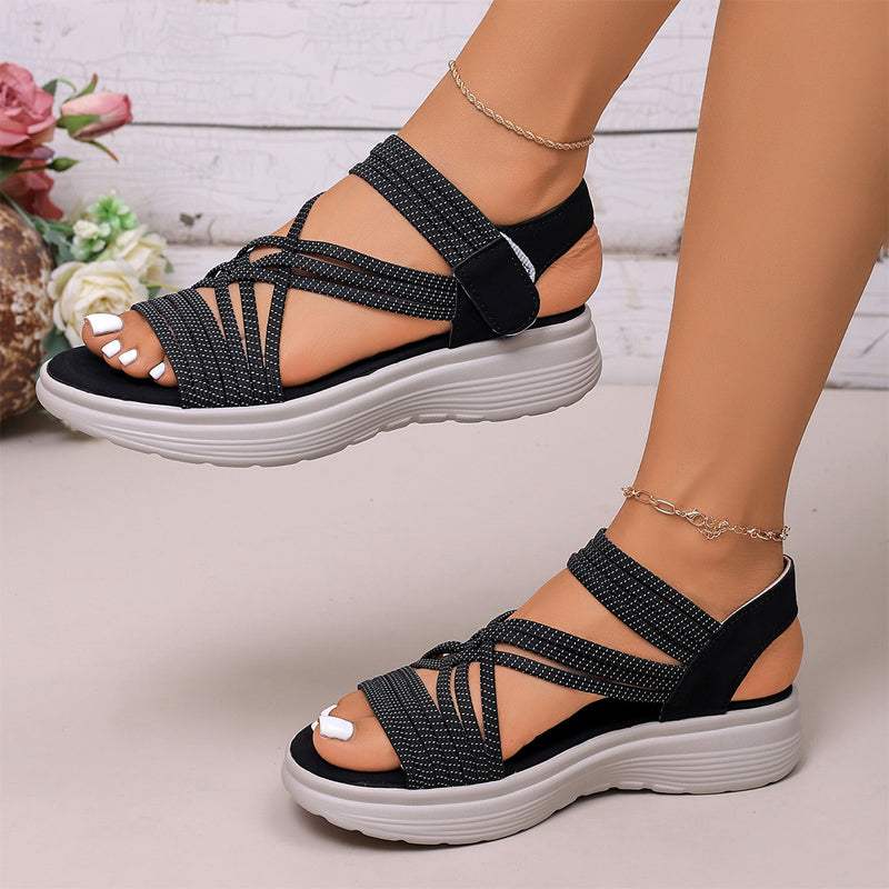 Marenya - Sandales femme sport chic à brides élastiques